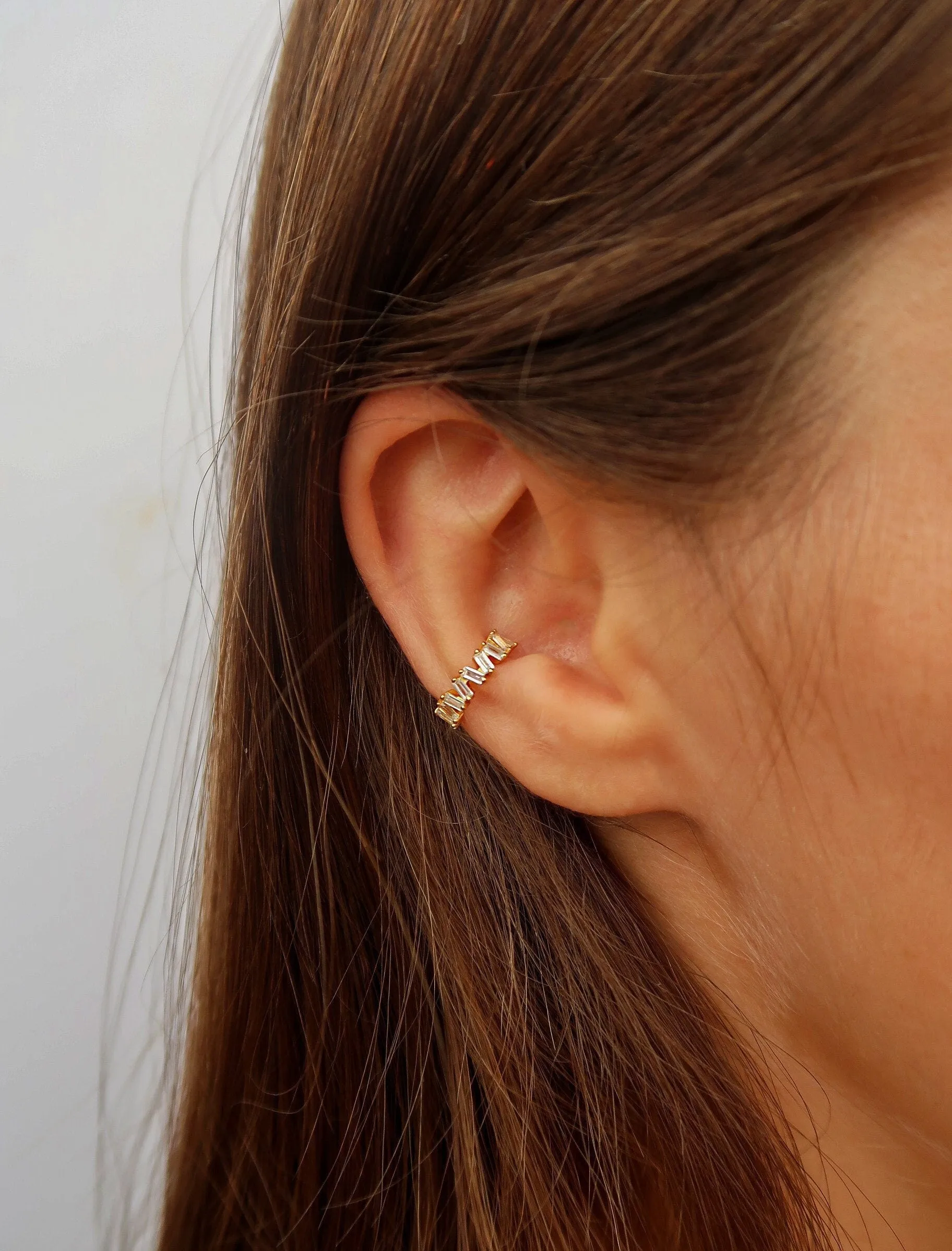 Baguette Diamond CZ ear cuff