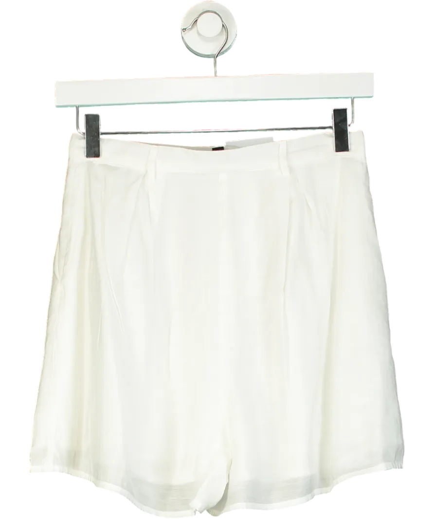 Bardot White Linen Shorts UK S