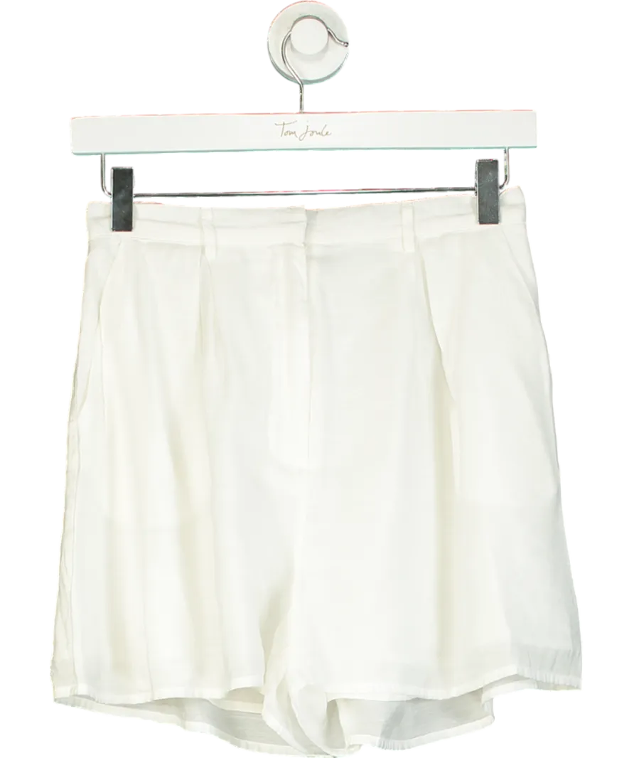 Bardot White Linen Shorts UK S