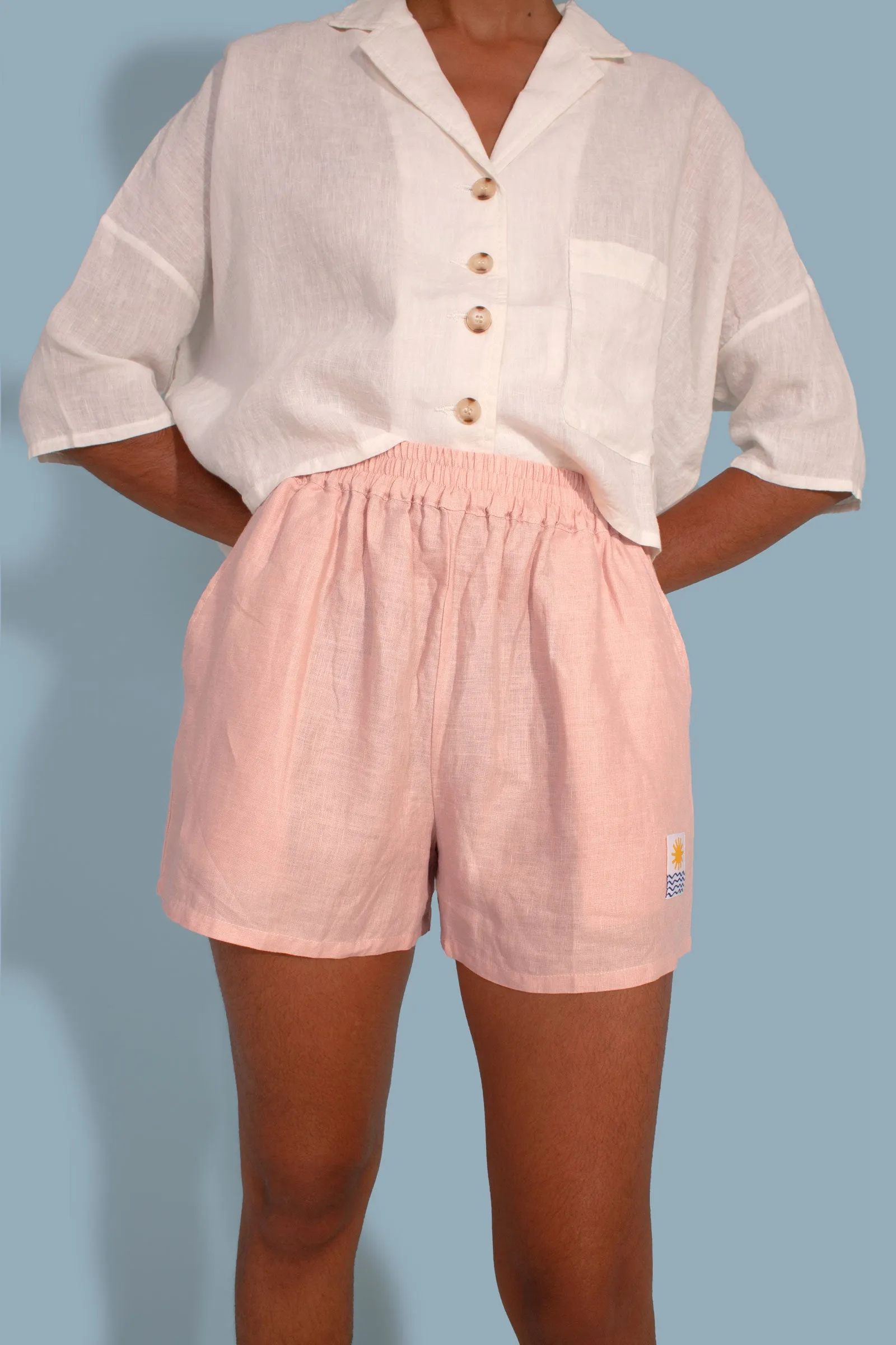 Basic Linen Shorts Petal