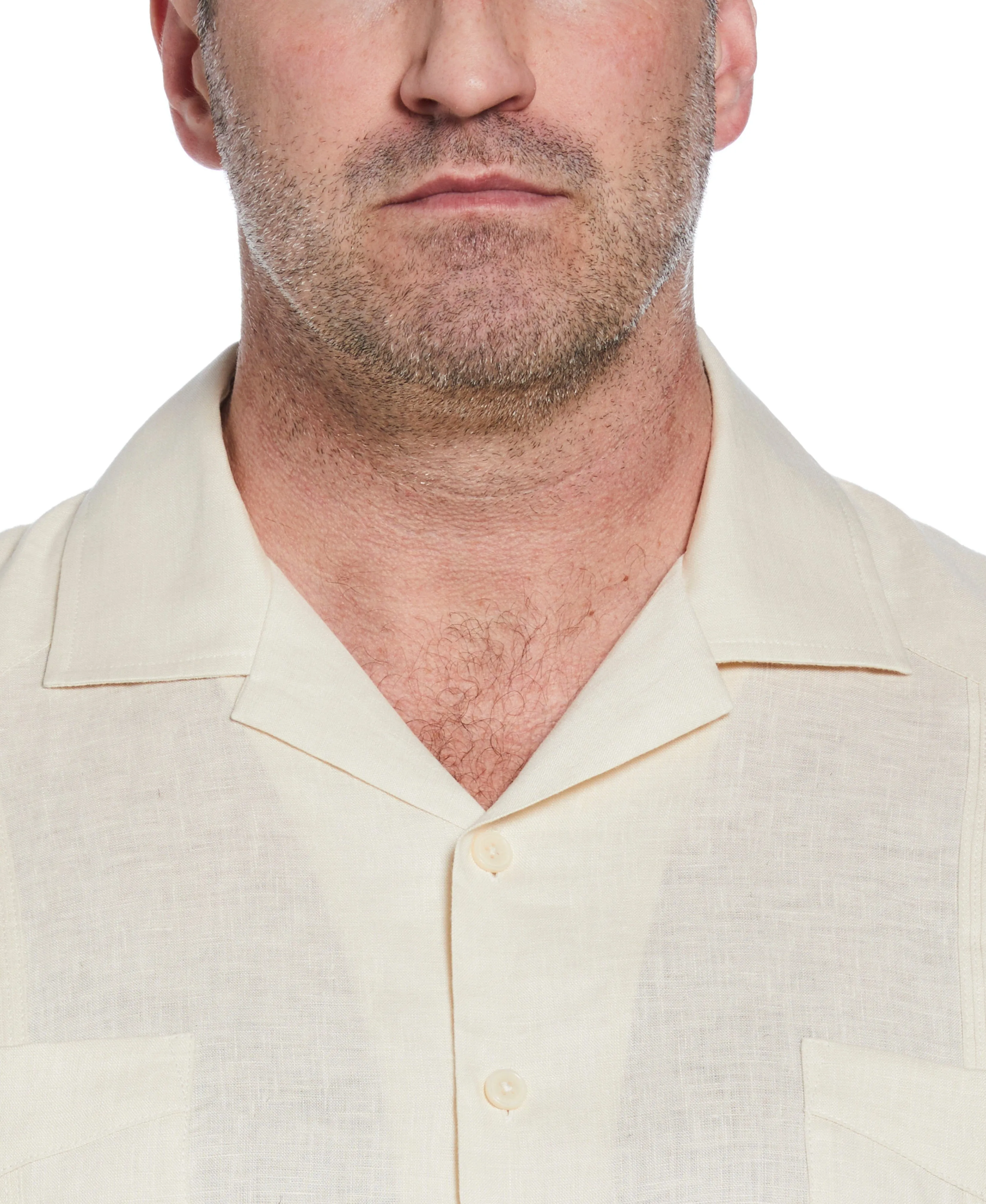 Big & Tall 100% Linen Classic Guayabera Shirt - Short Sleeve