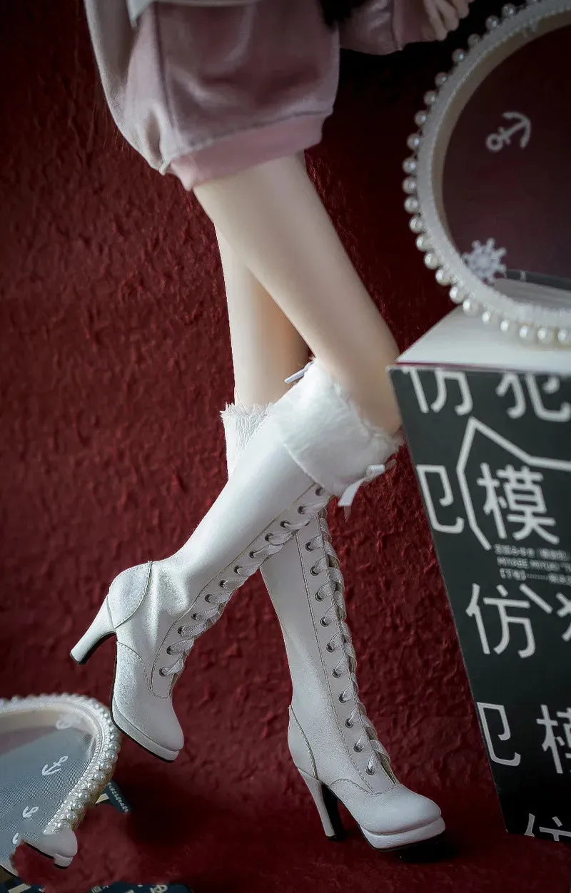 BJD doll shoes are suitable for 1/3 SD16 13 DD woman size silk wool leg show winter boots lovely doll accessories