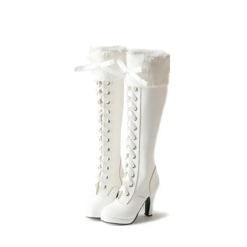 BJD doll shoes are suitable for 1/3 SD16 13 DD woman size silk wool leg show winter boots lovely doll accessories