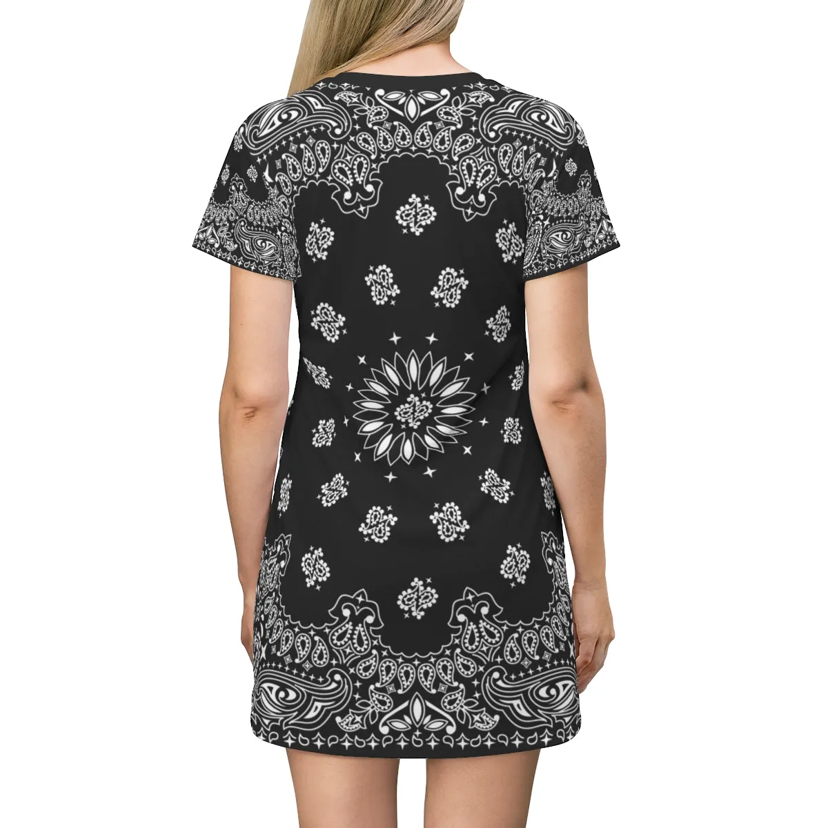 Black Bandana T-Shirt Dress
