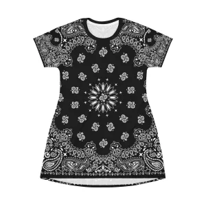 Black Bandana T-Shirt Dress