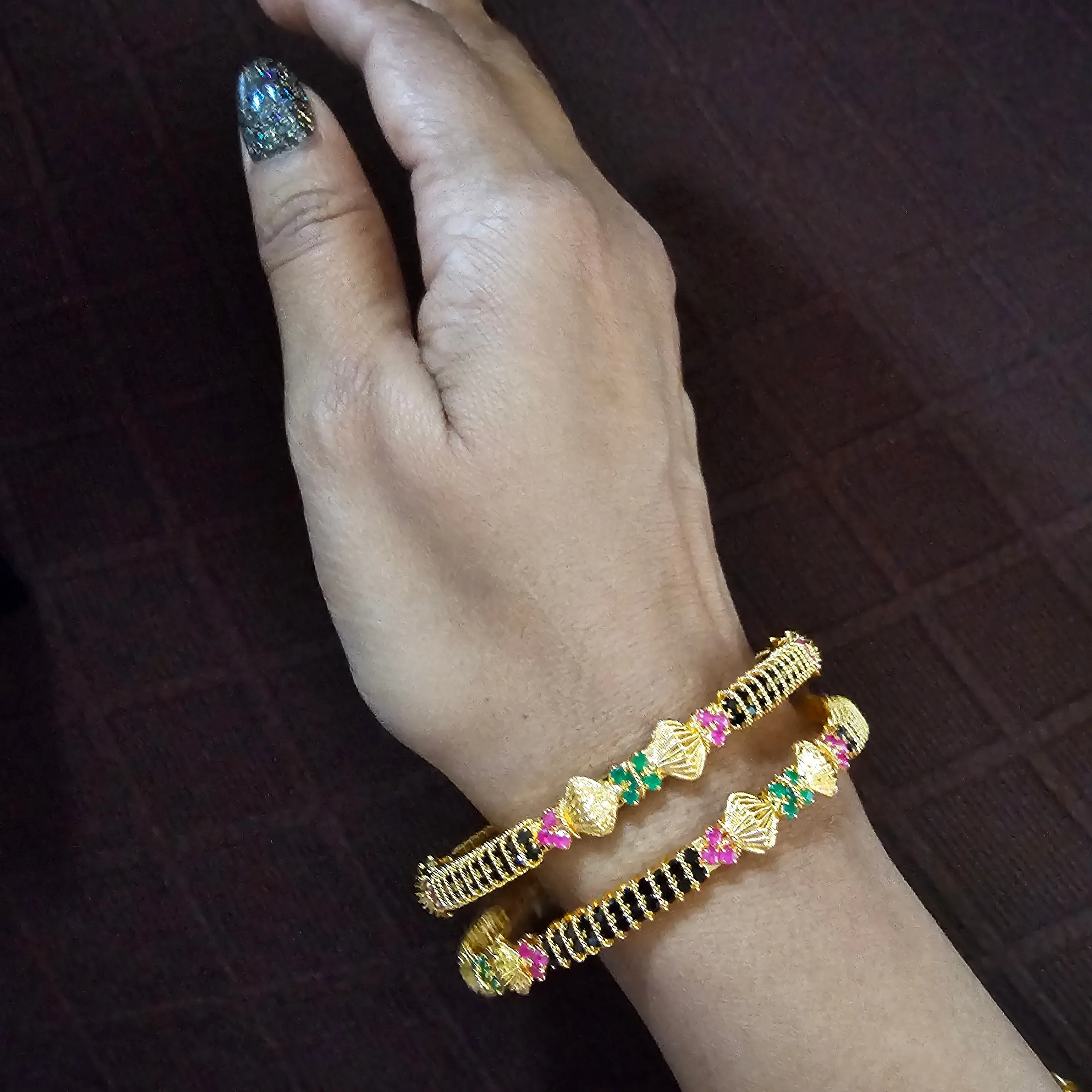 Black beads Bangles