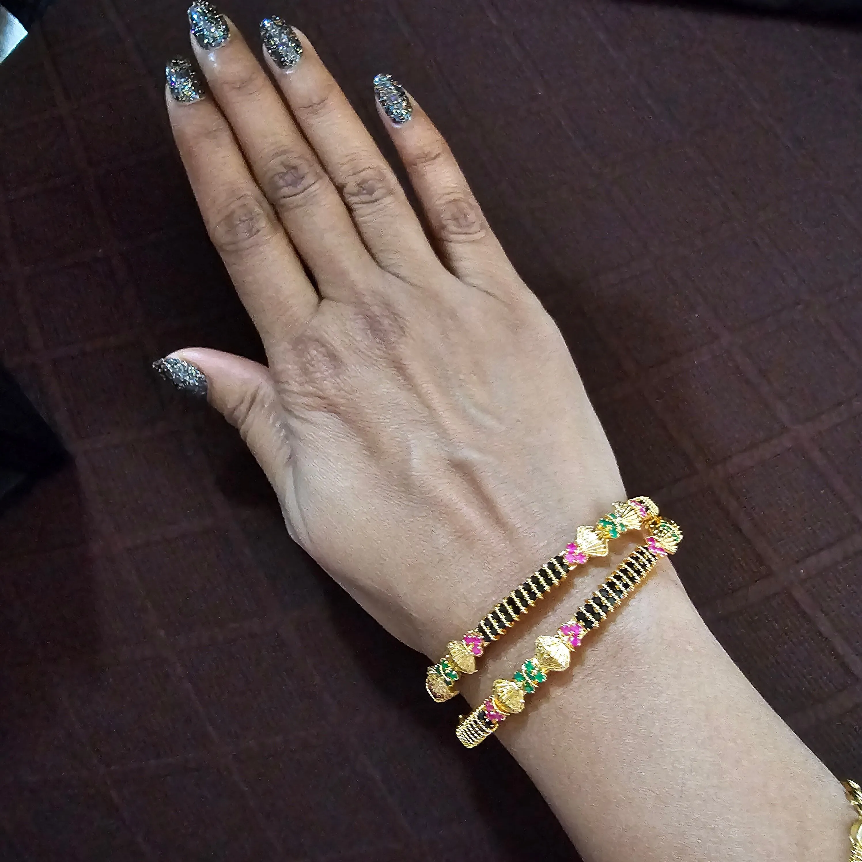 Black beads Bangles