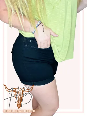 Black Cuffed Shorts