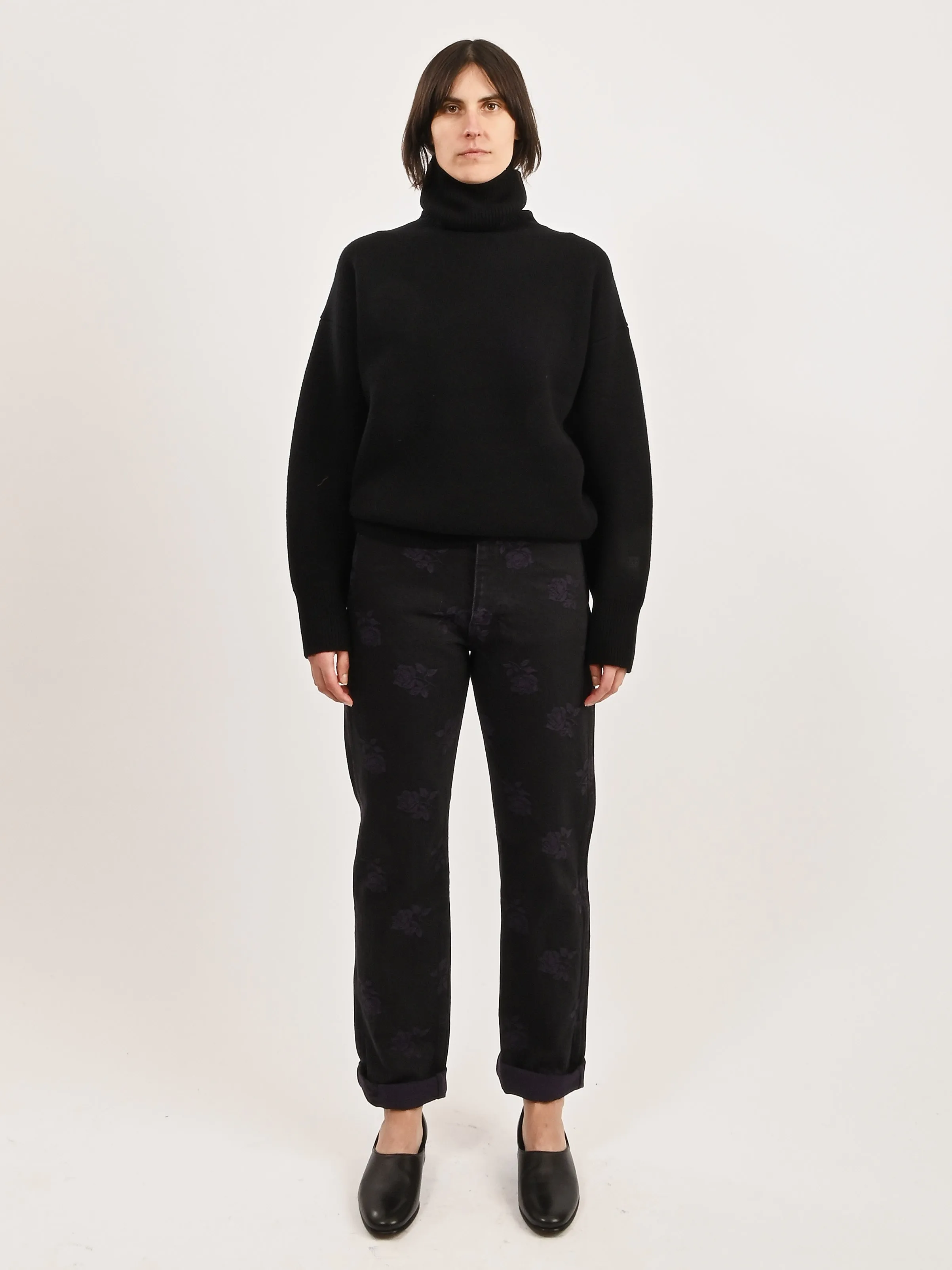 Black Double-Knit Turtleneck