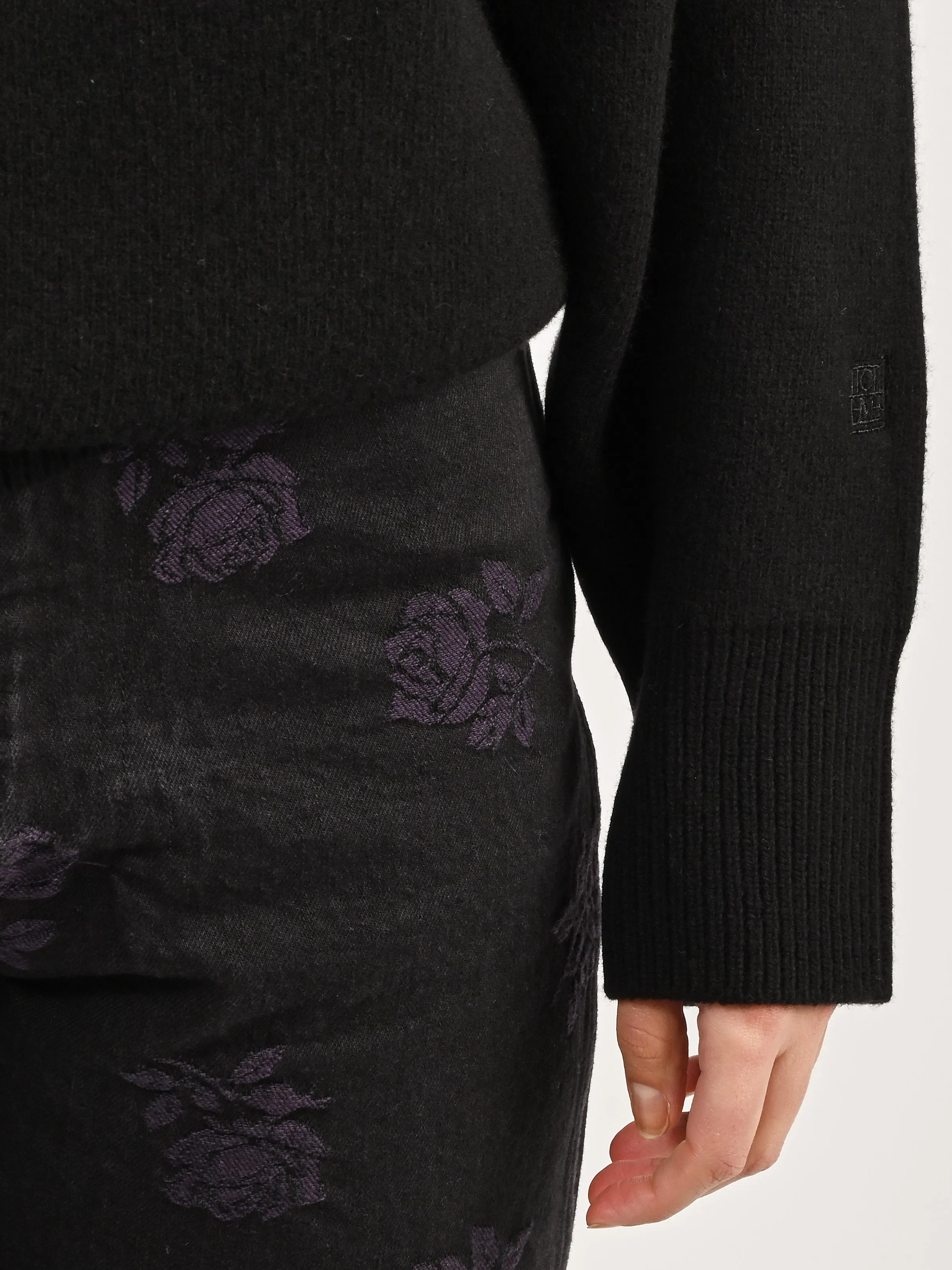Black Double-Knit Turtleneck