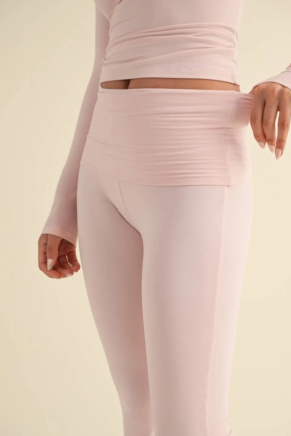 Black Foldover Flare Pants