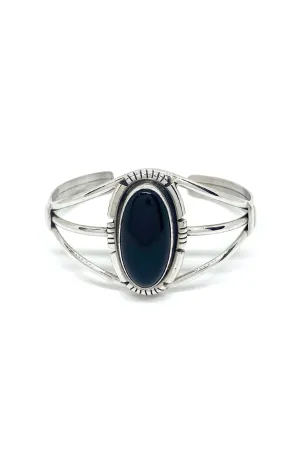 Black Onyx and Sterling Silver Cuff Bracelet