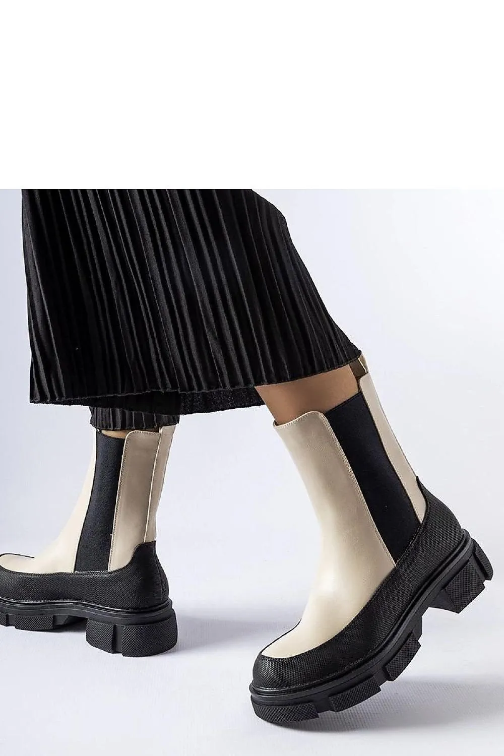 Black round toe ankle boots