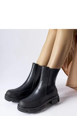 Black round toe ankle boots