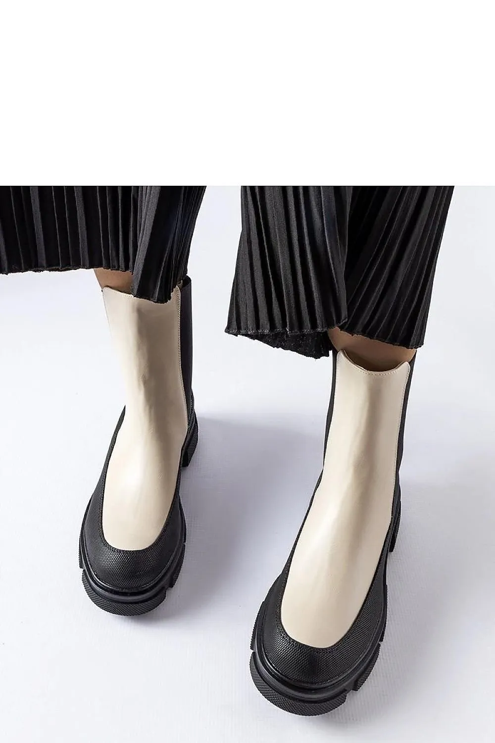 Black round toe ankle boots