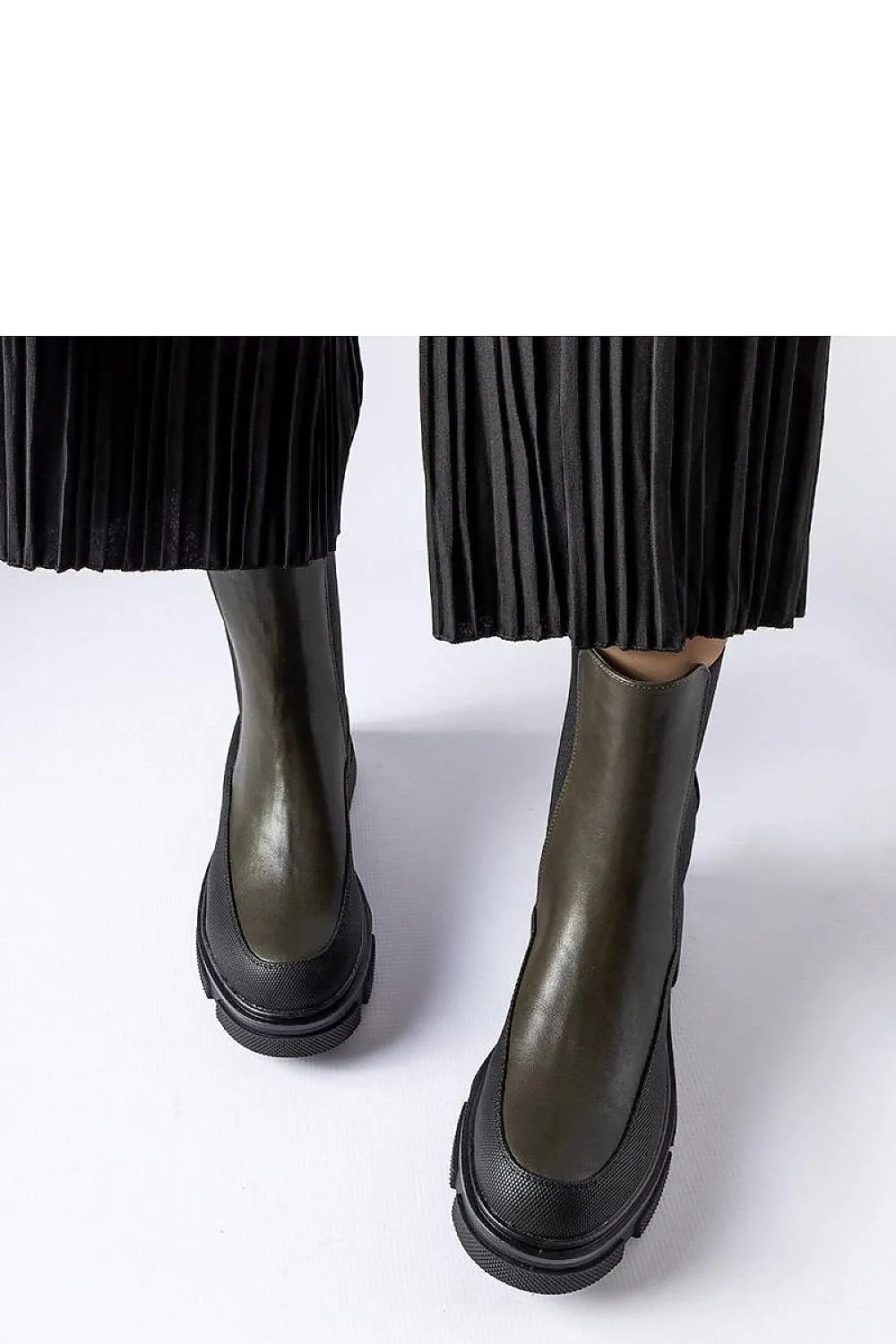 Black round toe ankle boots