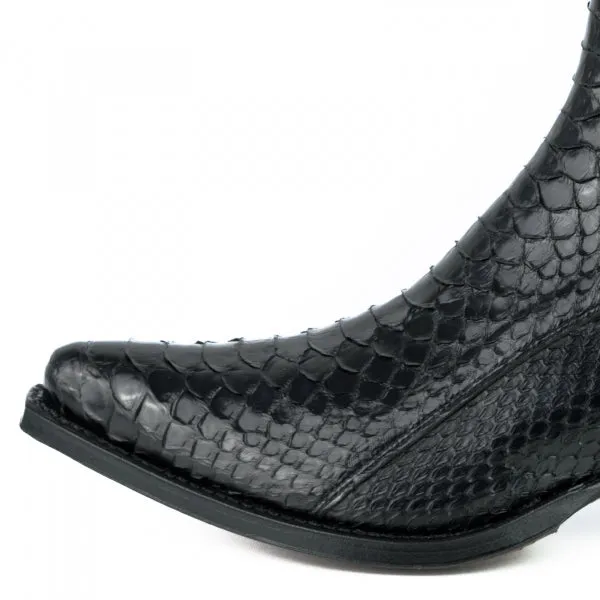 Black Urban and Exotic Handmade Women's Boots or Ankle Boots 2496