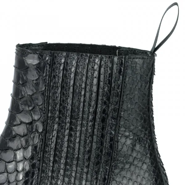 Black Urban and Exotic Handmade Women's Boots or Ankle Boots 2496