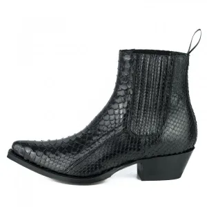 Black Urban and Exotic Handmade Women's Boots or Ankle Boots 2496