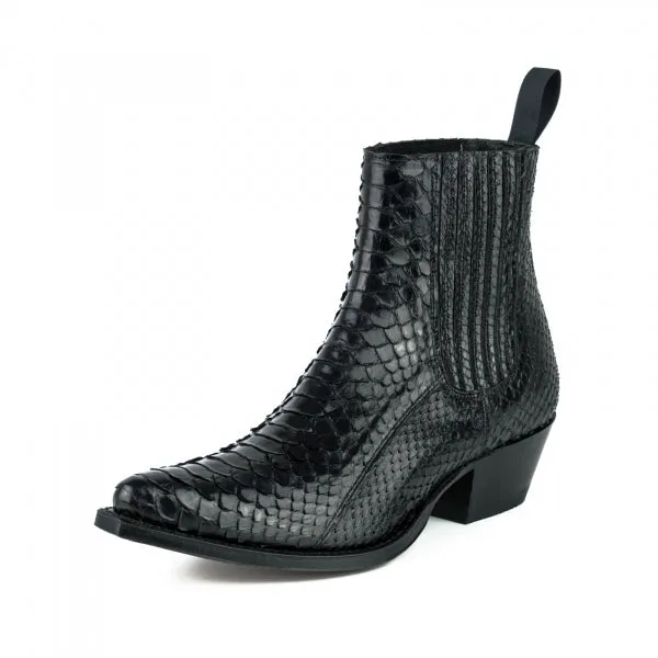Black Urban and Exotic Handmade Women's Boots or Ankle Boots 2496