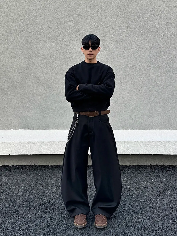 Black Wide-Leg Scimitar Jeans