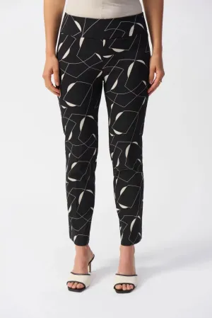Black/Moonstone Millennium Geometric Print Straight Pants Style 251219