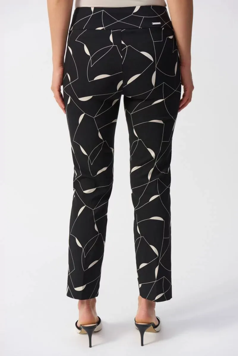 Black/Moonstone Millennium Geometric Print Straight Pants Style 251219