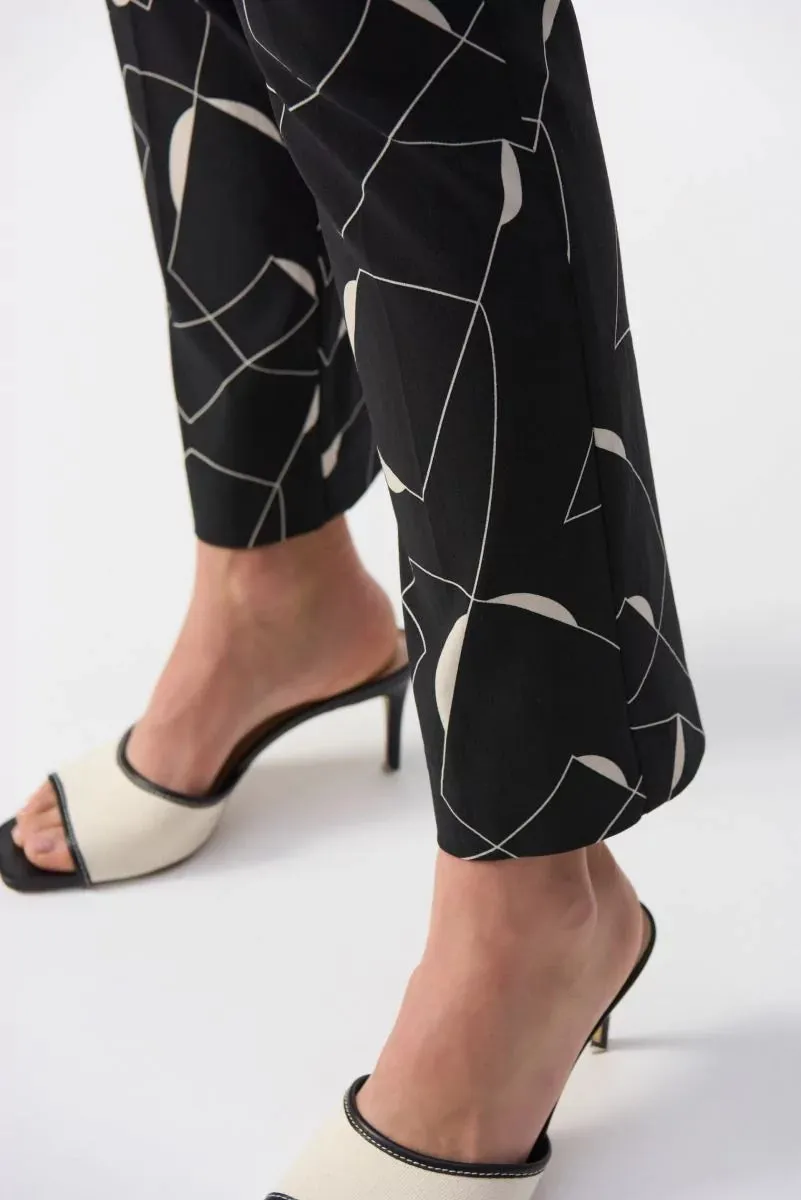 Black/Moonstone Millennium Geometric Print Straight Pants Style 251219