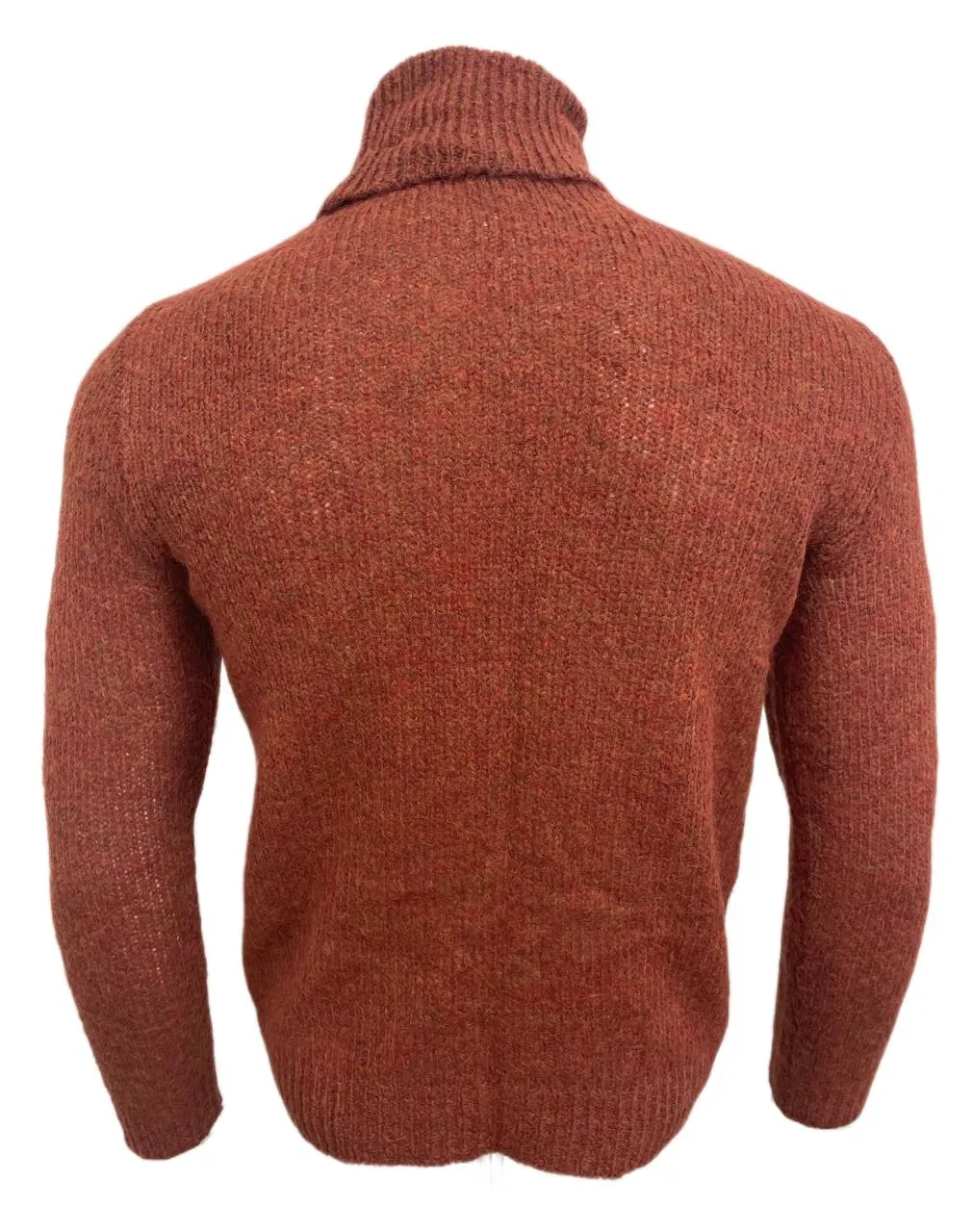 BLK DNM Men's Brick Red Melange Alpaca Merino Turtleneck Sweater 12 Size S NWT