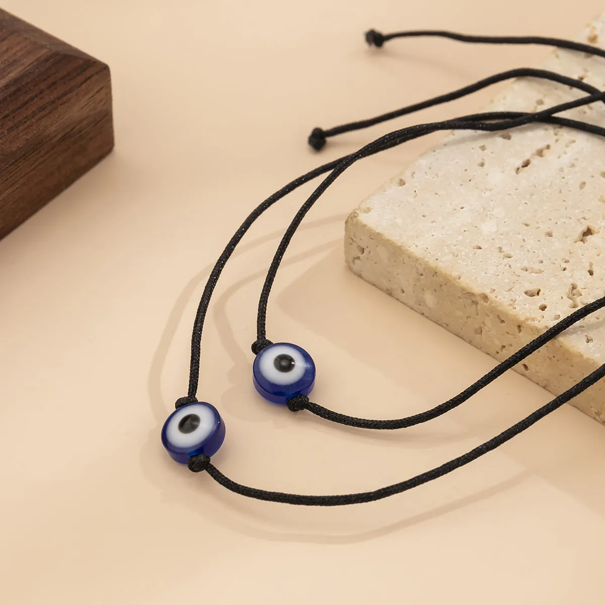 Blue Evil Eye Bracelet - Set Of Two