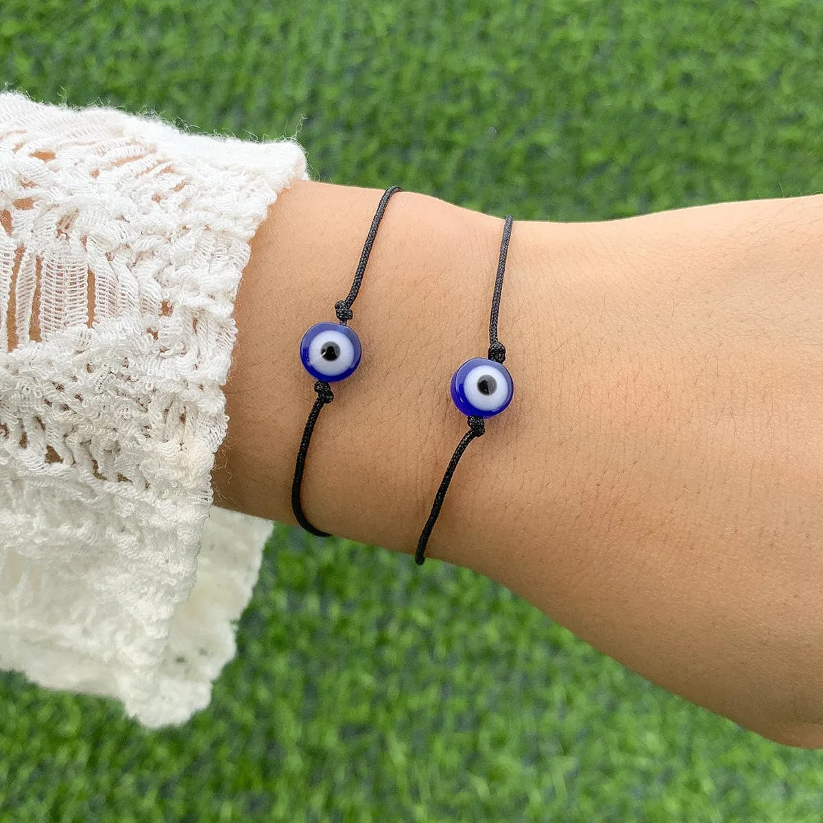 Blue Evil Eye Bracelet - Set Of Two