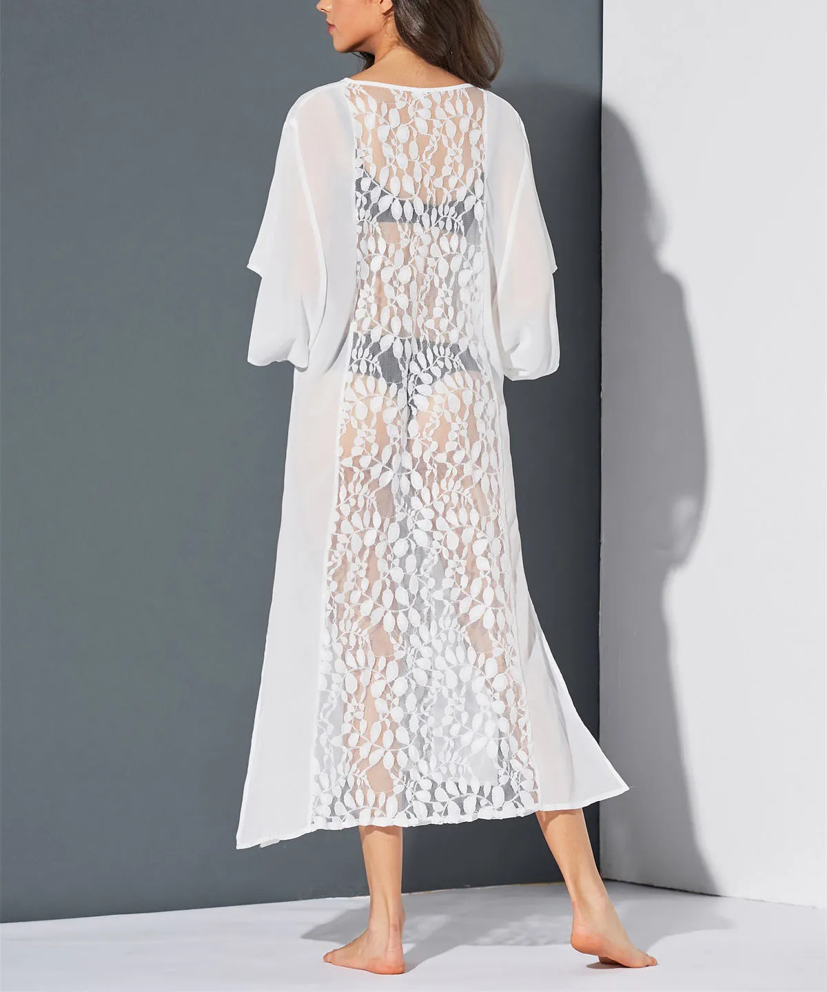 Bohemian Sexy Perspective Chiffon Lace Beach Dress