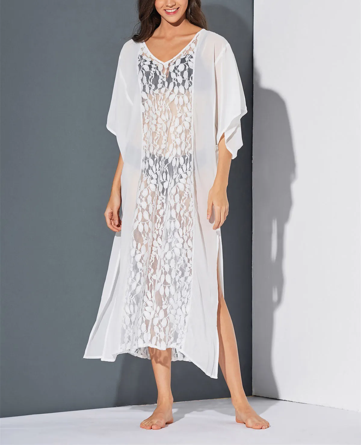 Bohemian Sexy Perspective Chiffon Lace Beach Dress