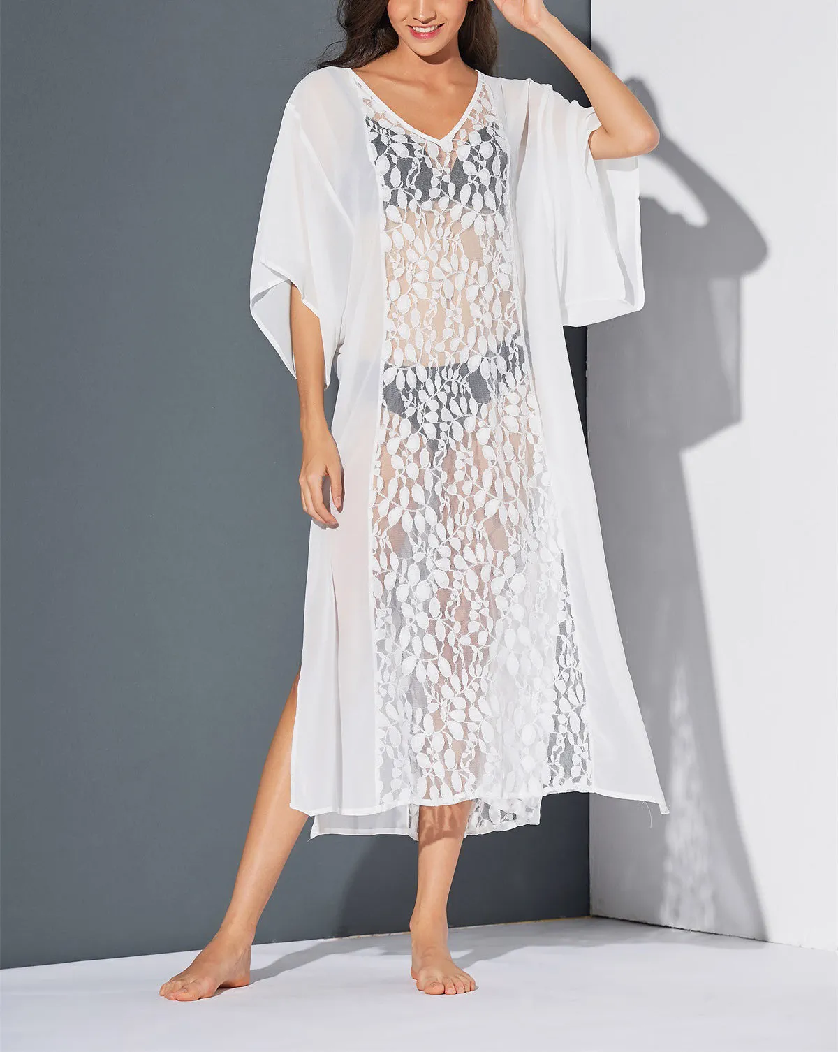 Bohemian Sexy Perspective Chiffon Lace Beach Dress