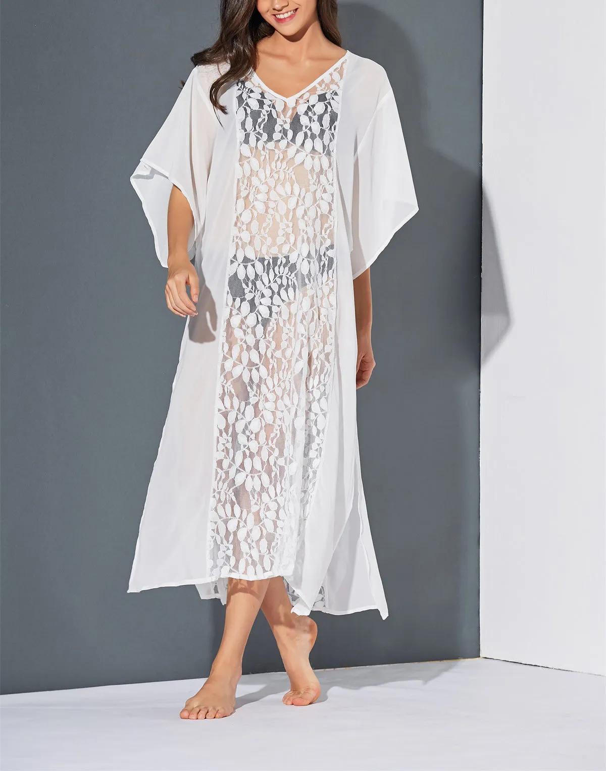Bohemian Sexy Perspective Chiffon Lace Beach Dress