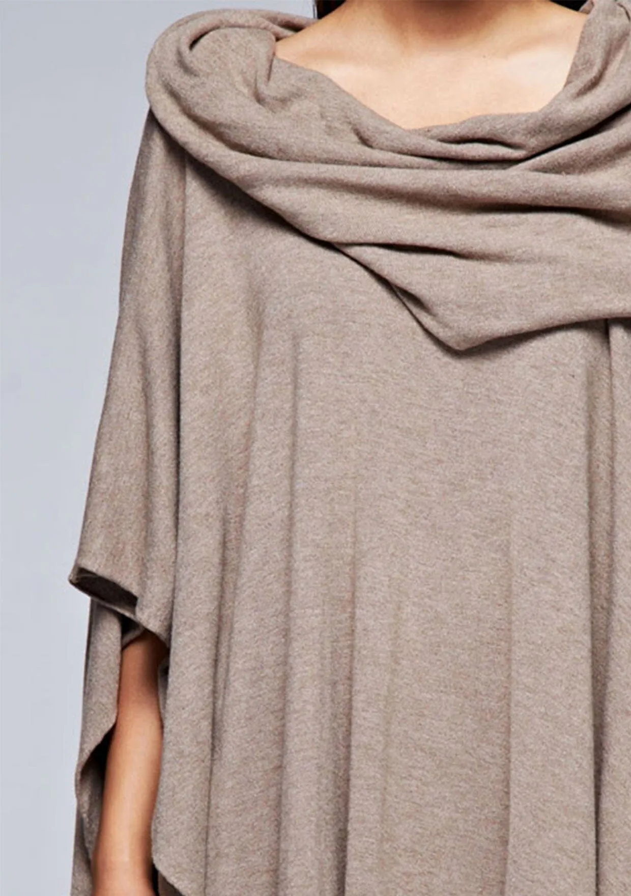 Boho Fringed Poncho Sweater