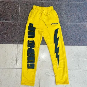 'BOLT' PUFF PRINT STRAIGHT LEG JOGGERS (YELLOW)