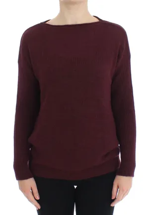 Bordeaux Knitted Pullover Sweater Top