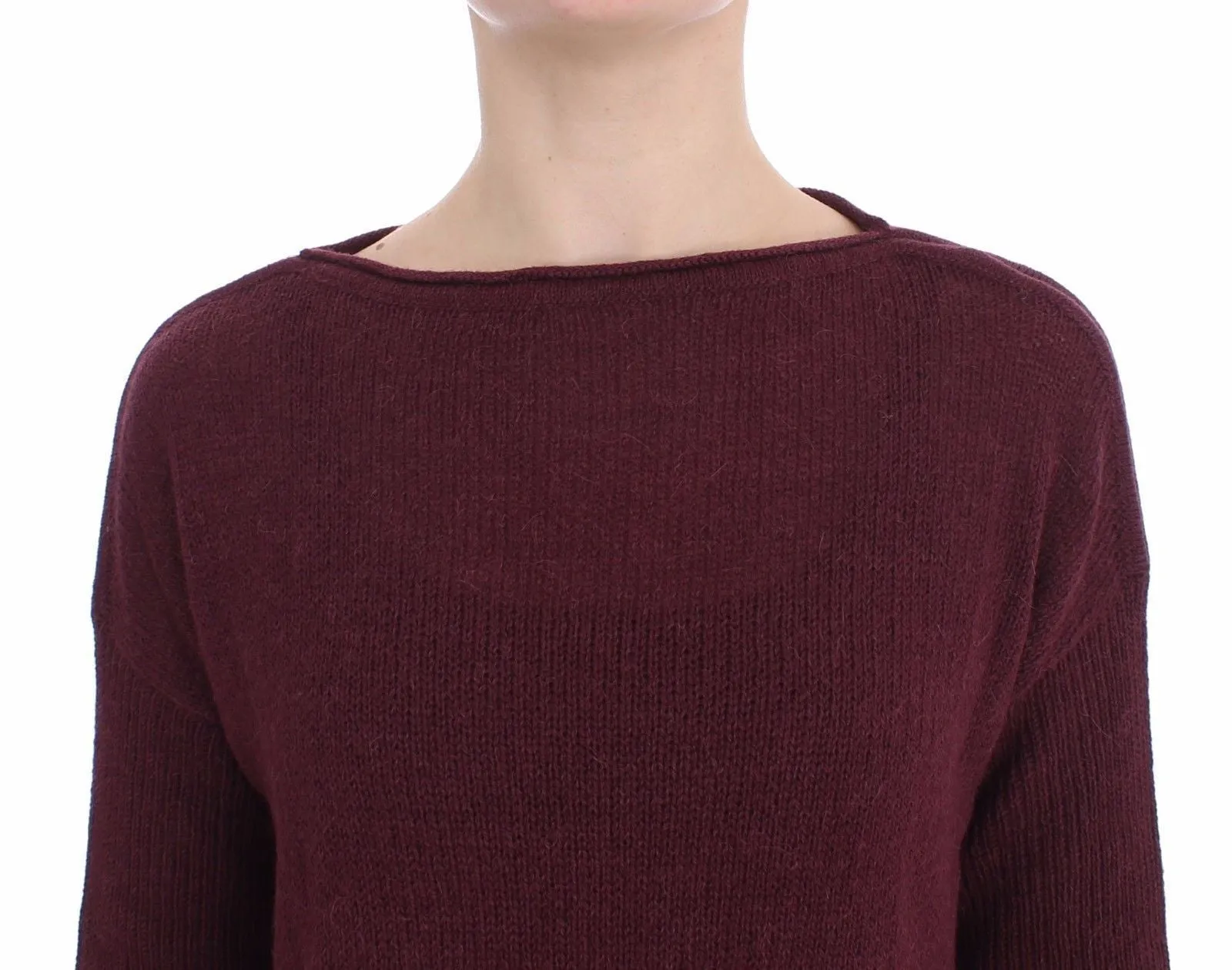 Bordeaux Knitted Pullover Sweater Top