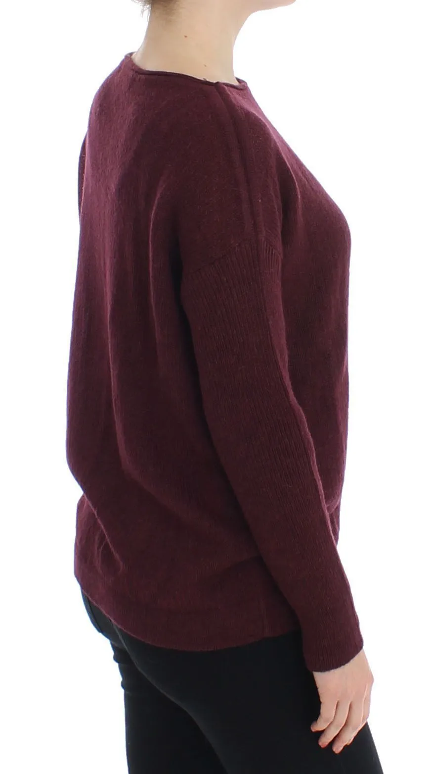 Bordeaux Knitted Pullover Sweater Top