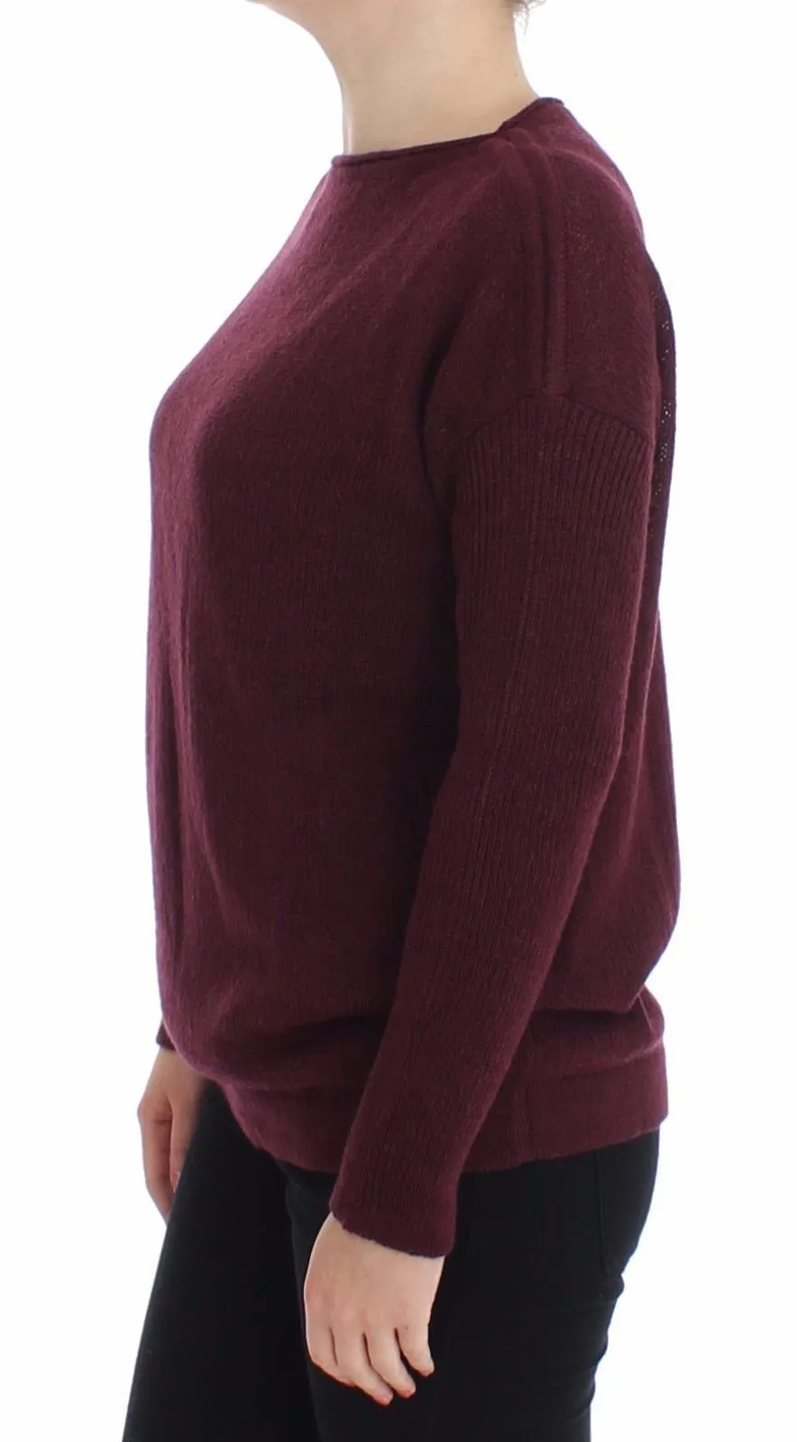 Bordeaux Knitted Pullover Sweater Top