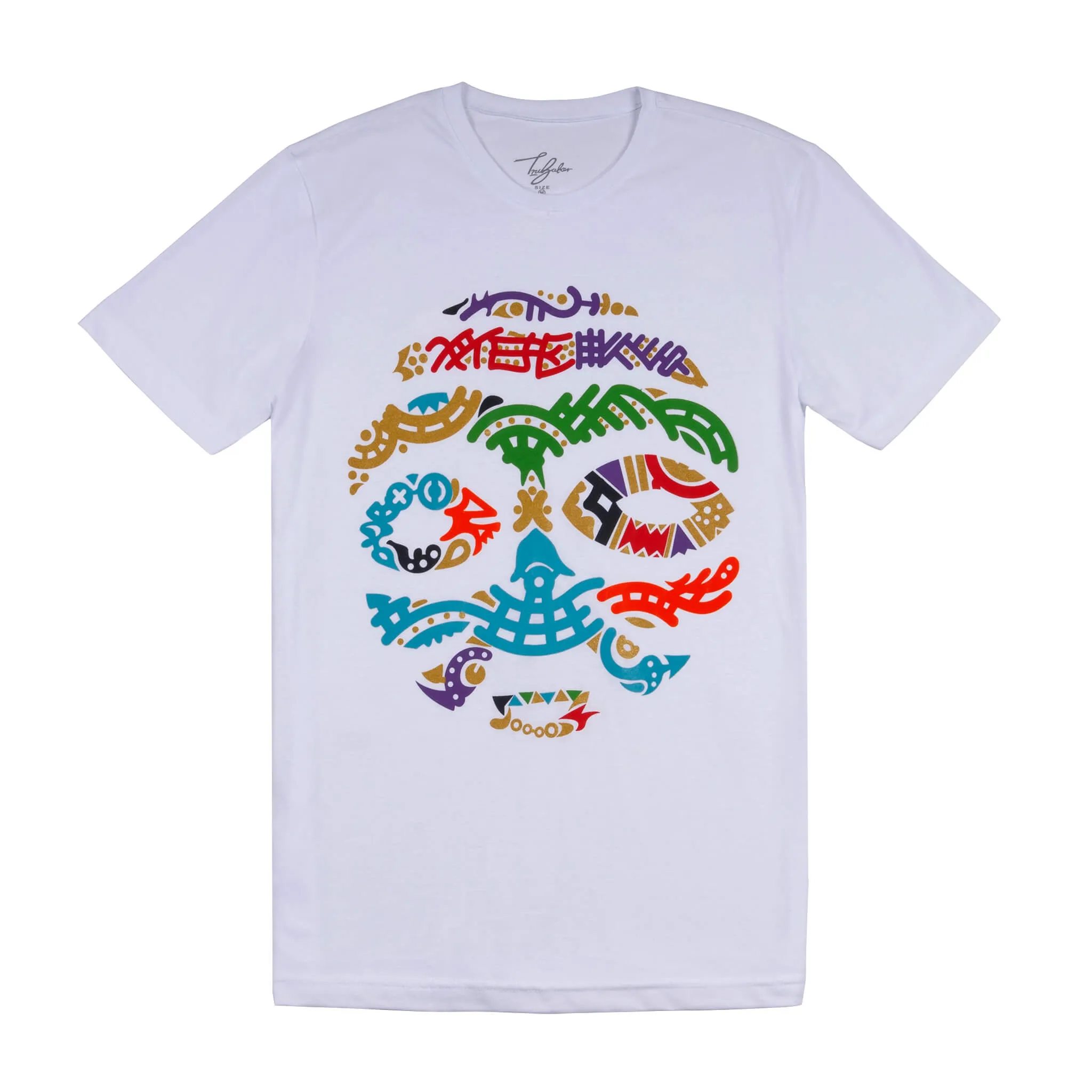 BORNO MAIDUGURI WARRIOR MASK WITH BLACK EYES (UNISEX SHORT SLEEVE T-SHIRT)