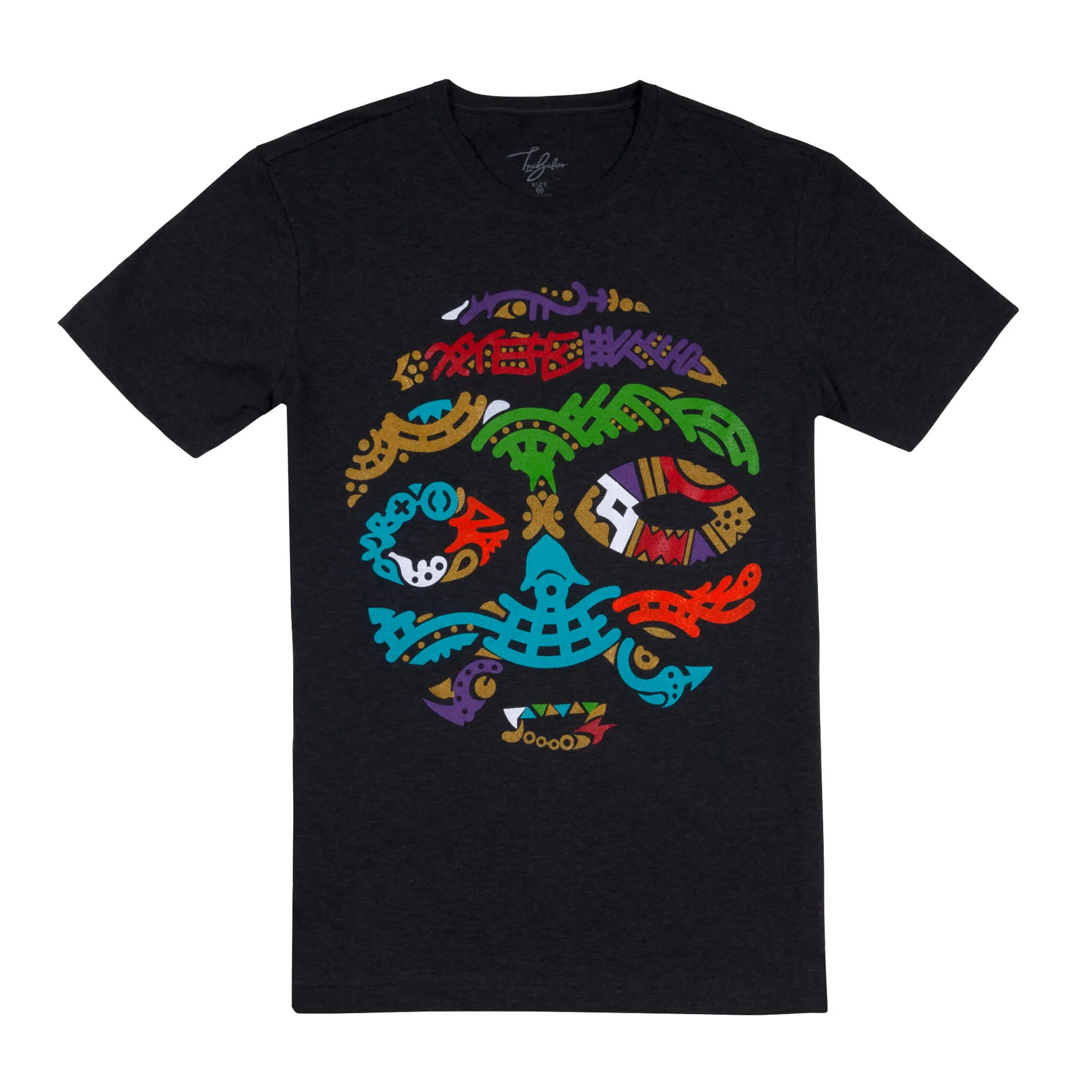 BORNO MAIDUGURI WARRIOR MASK WITH BLACK EYES (UNISEX SHORT SLEEVE T-SHIRT)