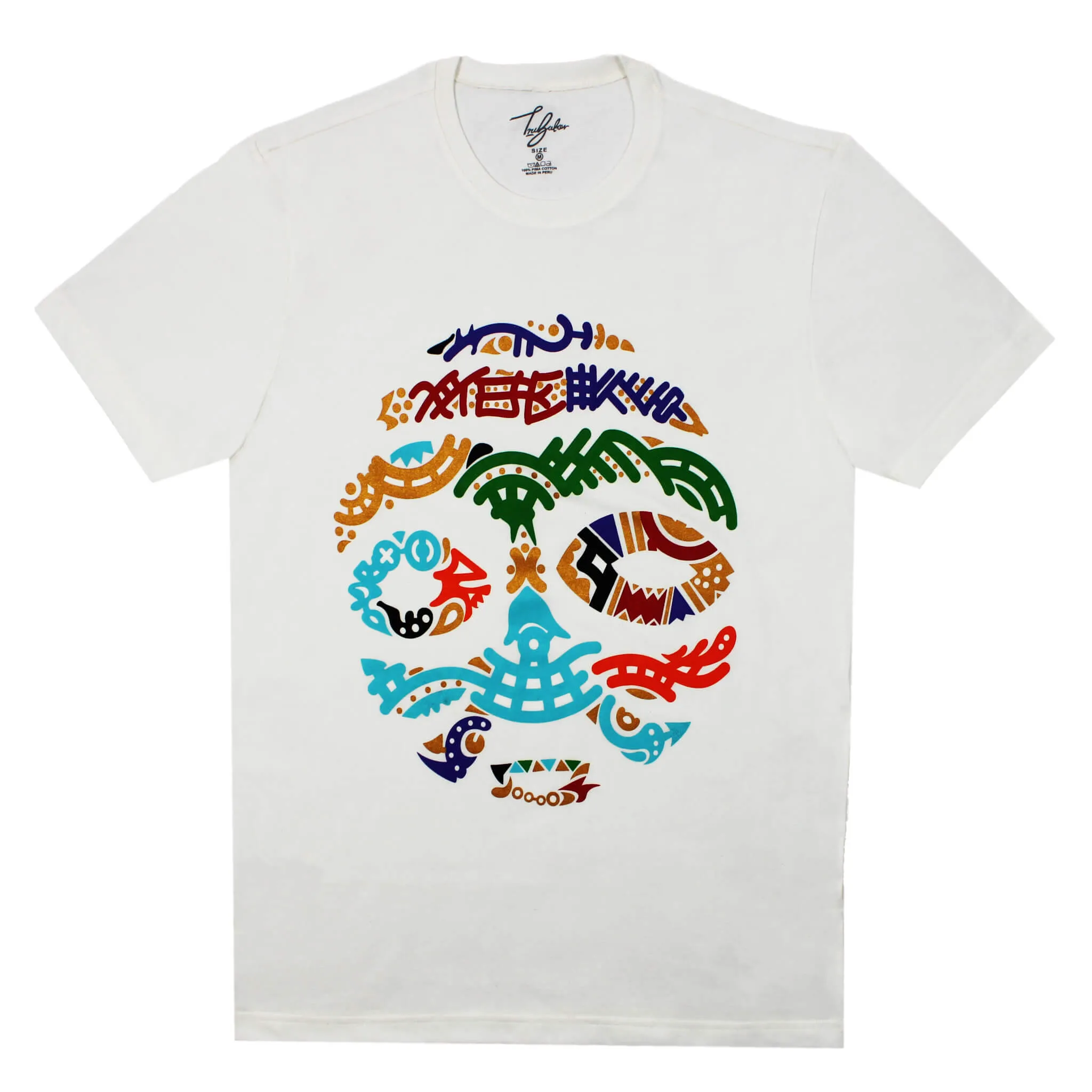 BORNO MAIDUGURI WARRIOR MASK WITH BLACK EYES (UNISEX SHORT SLEEVE T-SHIRT)