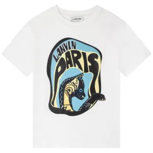 Boys White Paris Short Sleeves T-Shirt