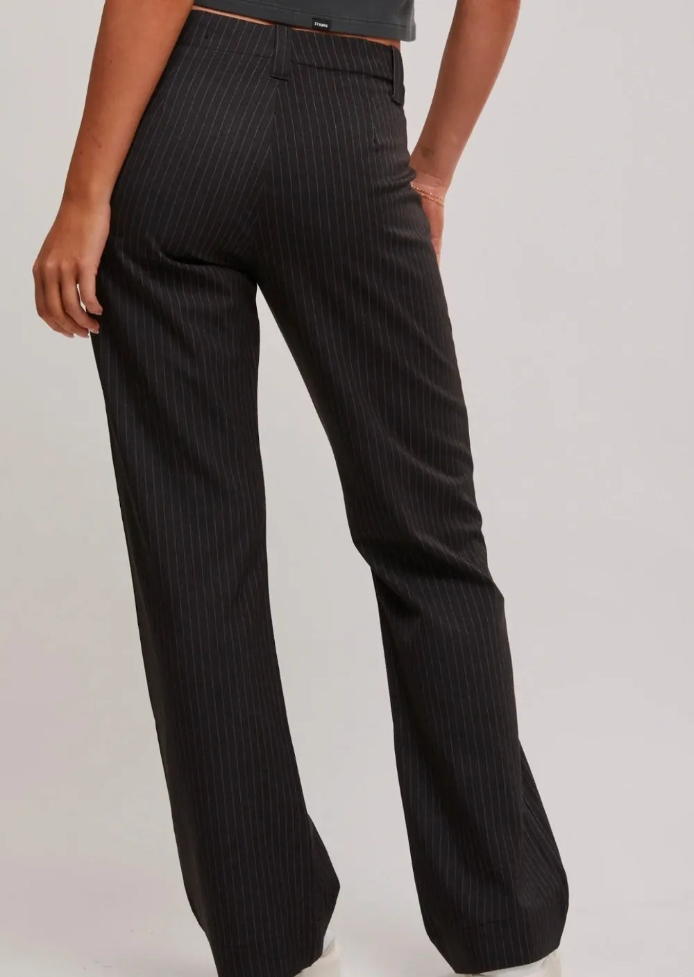 Brit Pinstripe Pant Charcoal