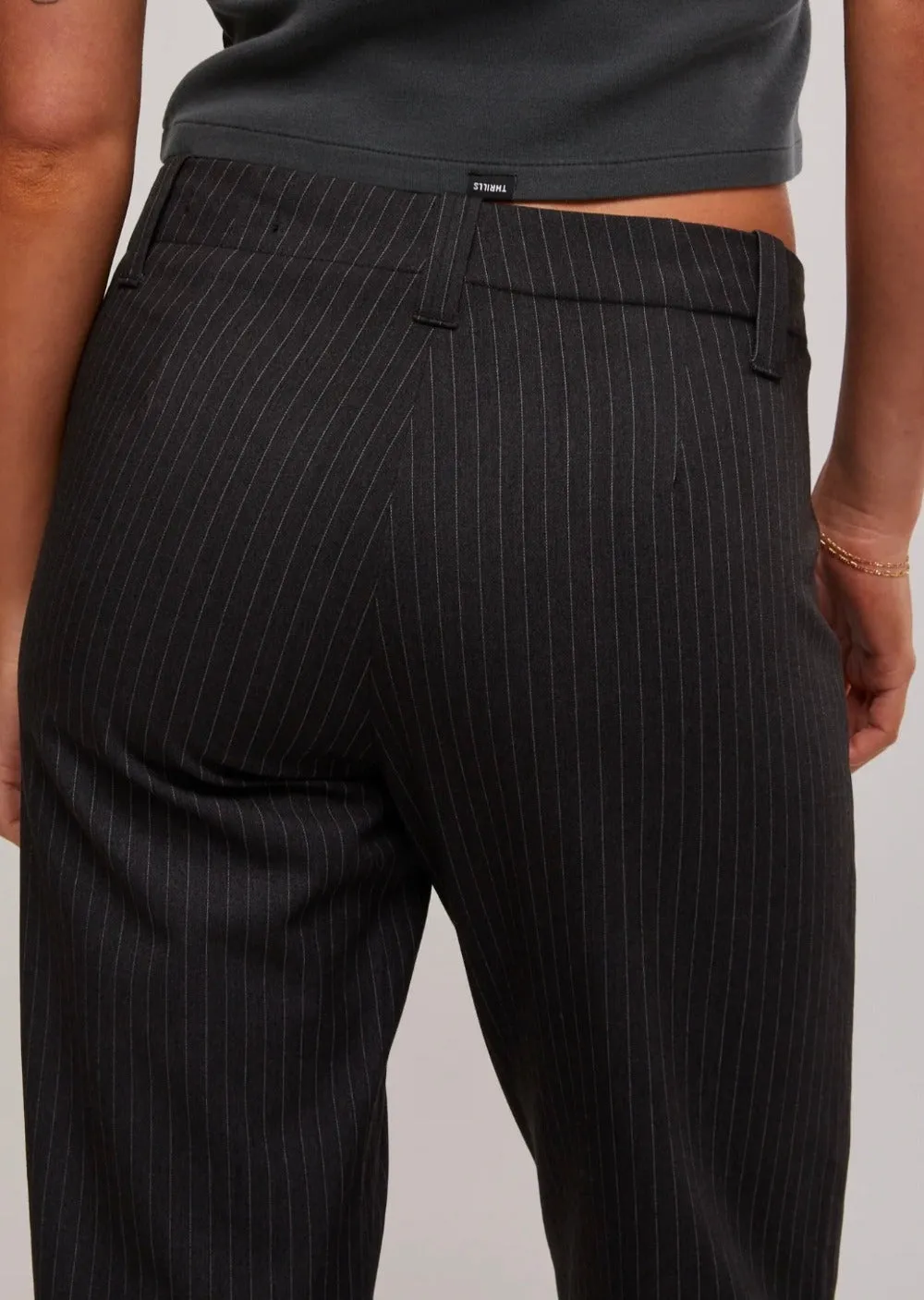 Brit Pinstripe Pant Charcoal