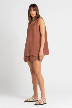 Burns Twisted Strap Top Clay