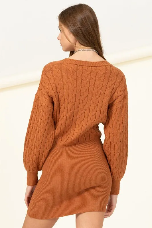 Cable-Knit Mini Dress