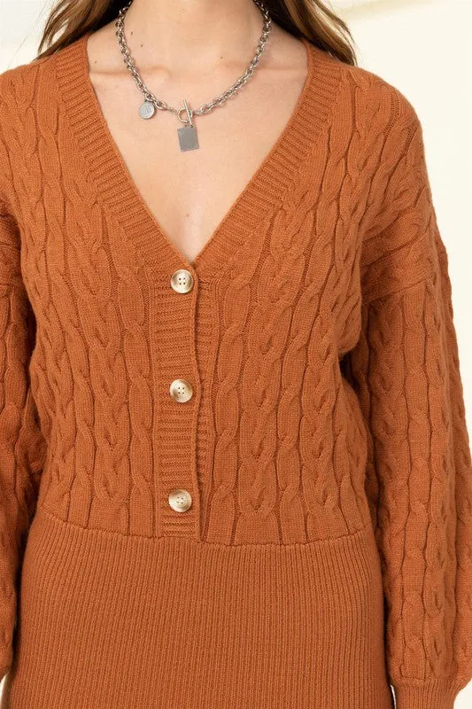 Cable-Knit Mini Dress